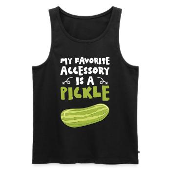 My Favorite Accessory Is A Pickle - Männer Premium Bio Tank Top - Schwarz - Vorne - Michal (187cm)