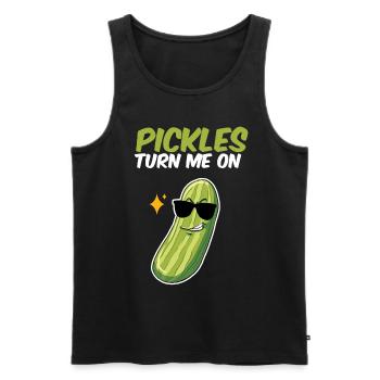 Pickles Turn Me On - Männer Premium Bio Tank Top - Schwarz - Vorne - Michal (187cm)
