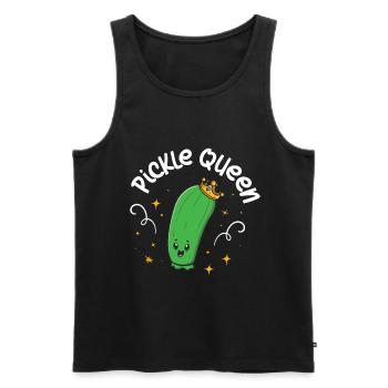 Pickle Queen - Männer Premium Bio Tank Top - Schwarz - Vorne - AI Model Male 178 light (178cm)