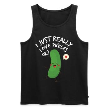 I Just Really Loves Pickles Ok ? - Männer Premium Bio Tank Top - Schwarz - Vorne - Michal (187cm)