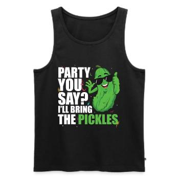 Party You Say Ill Bring The Pickles - Männer Premium Bio Tank Top - Schwarz - Vorne - Michal (187cm)