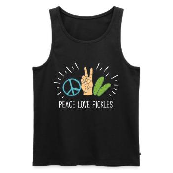 Peace Love Pickles - Männer Premium Bio Tank Top - Schwarz - Vorne - AI Model Male 178 light (178cm)