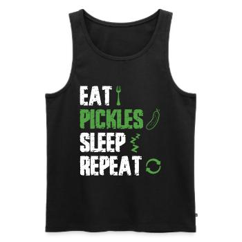 Eat Pickles Sleep Repeat - Männer Premium Bio Tank Top - Schwarz - Vorne - Michal (187cm)
