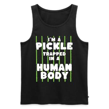 Im A Pickle Trapped In A Human Body - Men's Premium Organic Tank Top - black - Front - Michal (187cm)