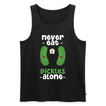 Never Eat Pickles Alone - Men's Premium Organic Tank Top - black - Front - AI Model Male 178 light (178cm)