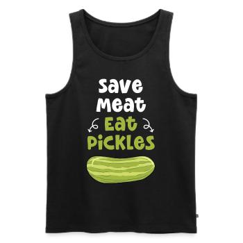 Save Meat Eat Pickles - Männer Premium Bio Tank Top - Schwarz - Vorne - AI Model Male 178 light (178cm)