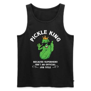 Pickle King Parce que Super-héros n’est pas un officiel - Débardeur bio Premium Homme - noir - Devant - Michal (187cm)