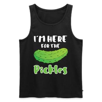 Im Here For The Pickles - Männer Premium Bio Tank Top - Schwarz - Vorne - Michal (187cm)