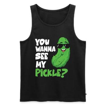 You Wanna See My Pickle - Männer Premium Bio Tank Top - Schwarz - Vorne - Michal (187cm)