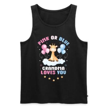 Pink Or Blue Grandma Loves You - Men's Premium Organic Tank Top - black - Front - AI Model Male 178 light (178cm)