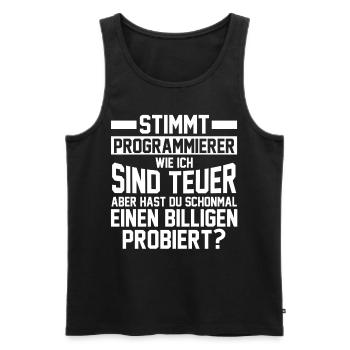 Programmieren Entwickler Coder Programmierer - Männer Premium Bio Tank Top - Schwarz - Vorne - Michal (187cm)
