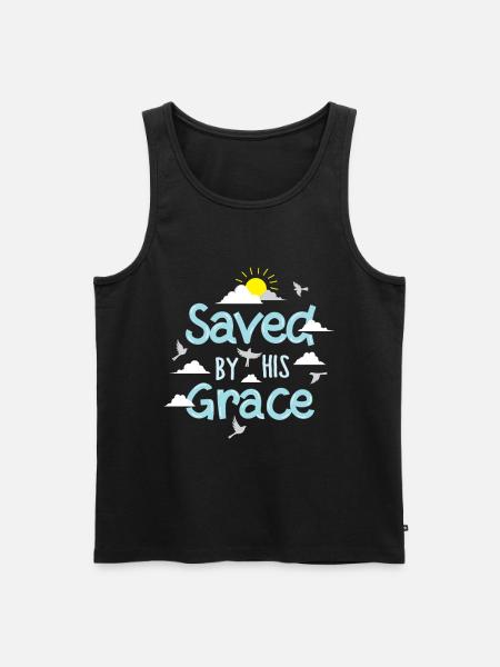 Saved By His Grace - Men's Premium Organic Tank Top - black