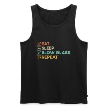 Eat Sleep Blow Glass Blowing Glass Processing Glass - Men's Premium Organic Tank Top - black - Front - AI Model Male 178 light (178cm)