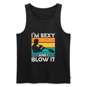 Ich Bin Sexy Und Ich Blase Glasbläserei - Männer Premium Bio Tank Top - Schwarz - Vorne - AI Model Male 178 light (178cm)