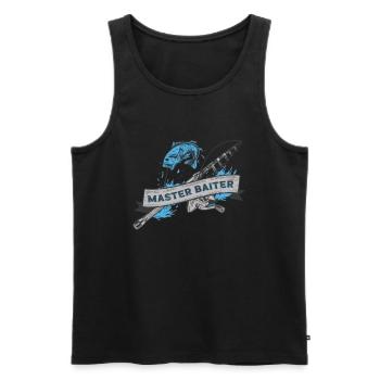 Maître appâteur canne pêcheur pêche pêche - Débardeur bio Premium Homme - noir - Devant - Michal (187cm)