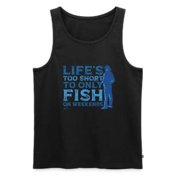 Die Kurzen Fischwochenenden Des Lebens Rod Fisher - Männer Premium Bio Tank Top - Schwarz - Vorne - Michal (187cm)