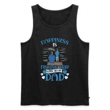 Glück Ist Angelausflug Fisher Fish Fisherman - Männer Premium Bio Tank Top - Schwarz - Vorne - Michal (187cm)