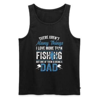 Angelrute Fisher Fish Fisherman Fishing Dad - Männer Premium Bio Tank Top - Schwarz - Vorne - Michal (187cm)