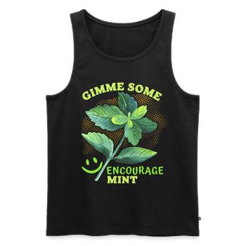Pfefferminz, Minze lustiger Peppermint-Spruch, Pun - Männer Premium Bio Tank Top - Schwarz - Vorne - AI Model Male 178 light (178cm)