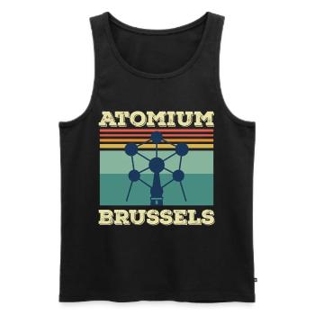 Brussels Atomium Heartbeat Atomic nucleus Science - Men's Premium Organic Tank Top - black - Front - AI Model Male 178 light (178cm)