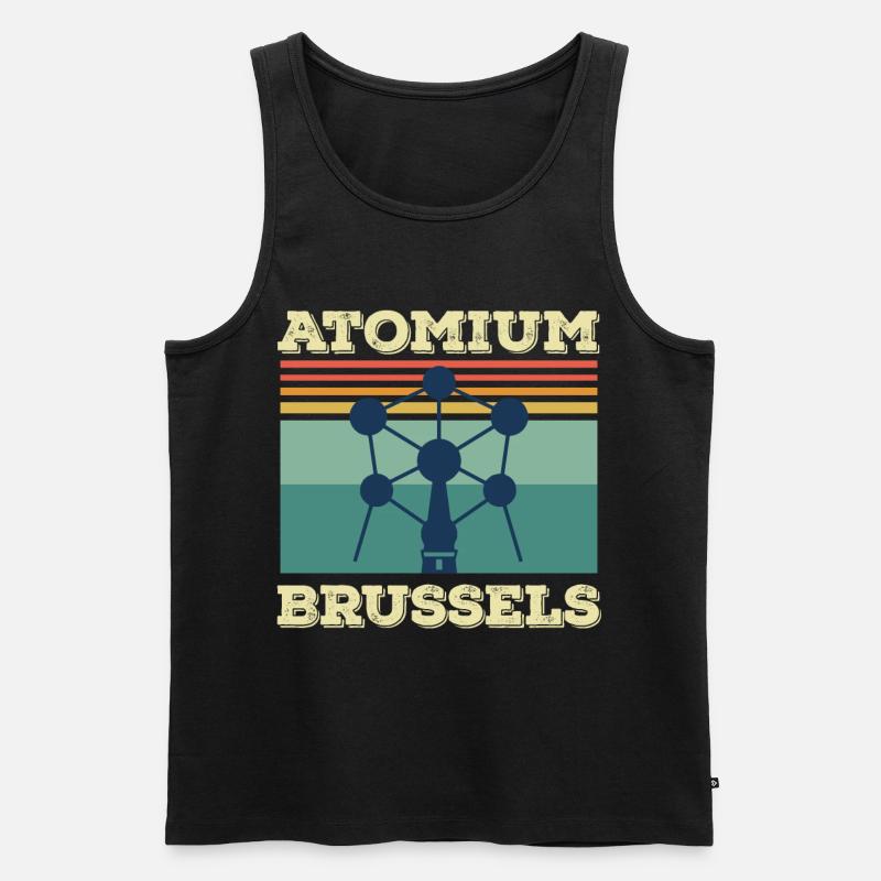 Bruxelles Atomium Heartbeat Atomic nucleus Science - Débardeur bio Premium Homme - noir