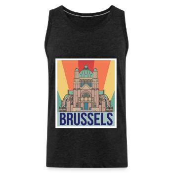Bruxelles Science Noyau atomique Physique Physicien atomique - Débardeur bio Premium Homme - charbon - Devant - Alexander (188cm)