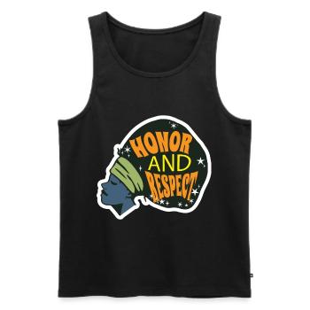 Schwarze Frau Ehre und Respekt Schwarzer Geschicht - Männer Premium Bio Tank Top - Schwarz - Vorne - AI Model Male 178 light (178cm)