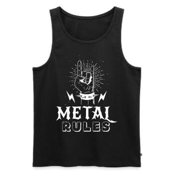 Metal Rules Punk Heavy Metal Mode Rocking Music H - Débardeur bio Premium Homme - noir - Devant - Michal (187cm)
