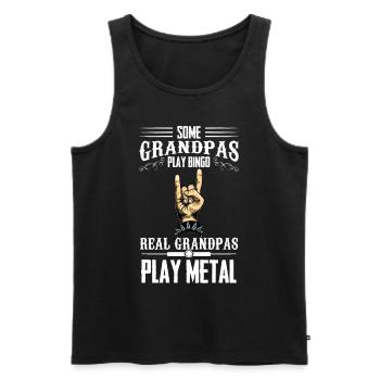 Metal Grandpas Heavy Metal Mode Rocking Music Ha - Men's Premium Organic Tank Top - black - Front - AI Model Male 178 light (178cm)