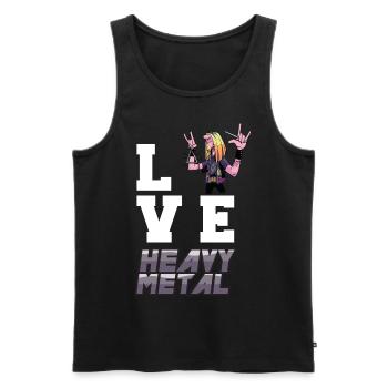 J’adore le heavy metal rock toi fan de metal rocking hard r - Débardeur bio Premium Homme - noir - Devant - AI Model Male 178 light (178cm)
