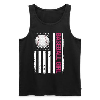 Baseball for Baseball Players - Men's Premium Organic Tank Top - black - Front - AI Model Male 178 light (178cm)