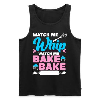 Funny Watch Me Whip For Bakers - Männer Premium Bio Tank Top - Schwarz - Vorne - Michal (187cm)