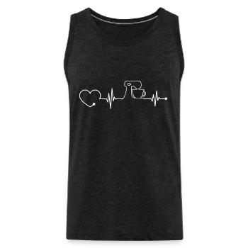 Baking Heart Beat Baking Tool For Baker - Männer Premium Bio Tank Top - Anthrazit - Vorne - Alexander (188cm)
