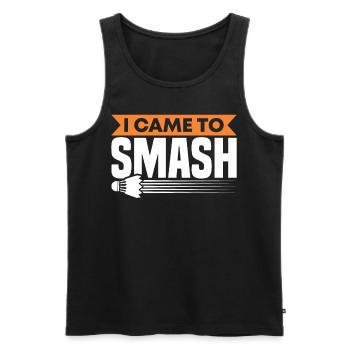 Funny I Came To Smash For Badminton Player - Männer Premium Bio Tank Top - Schwarz - Vorne - Michal (187cm)