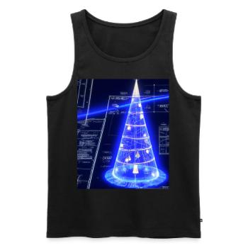 Weihnachten Weihnachtsbaum Schematic Blaupause - Männer Premium Bio Tank Top - Schwarz - Vorne - AI Model Male 178 light (178cm)