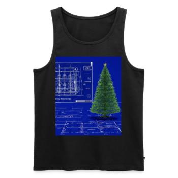 Weihnachten Weihnachtsbaum Schematic Blaupause - Männer Premium Bio Tank Top - Schwarz - Vorne - AI Model Male 178 light (178cm)