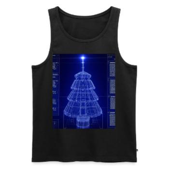 Weihnachten Weihnachtsbaum Schematic Blaupause - Männer Premium Bio Tank Top - Schwarz - Vorne - AI Model Male 178 light (178cm)