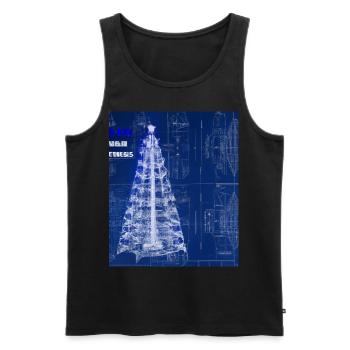 Weihnachten Weihnachtsbaum Schematic Blaupause - Männer Premium Bio Tank Top - Schwarz - Vorne - AI Model Male 178 light (178cm)