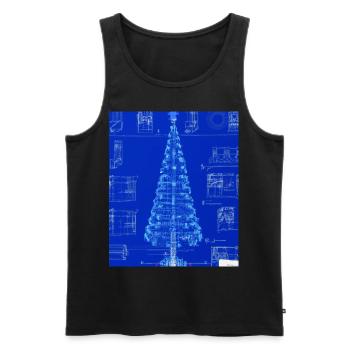 Weihnachten Weihnachtsbaum Schematic Blaupause - Männer Premium Bio Tank Top - Schwarz - Vorne - AI Model Male 178 light (178cm)