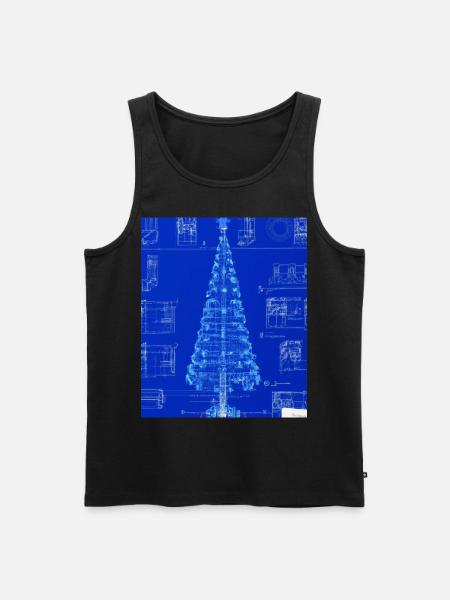 Christmas Christmas Tree Schematic Blueprint - Men's Premium Organic Tank Top - black