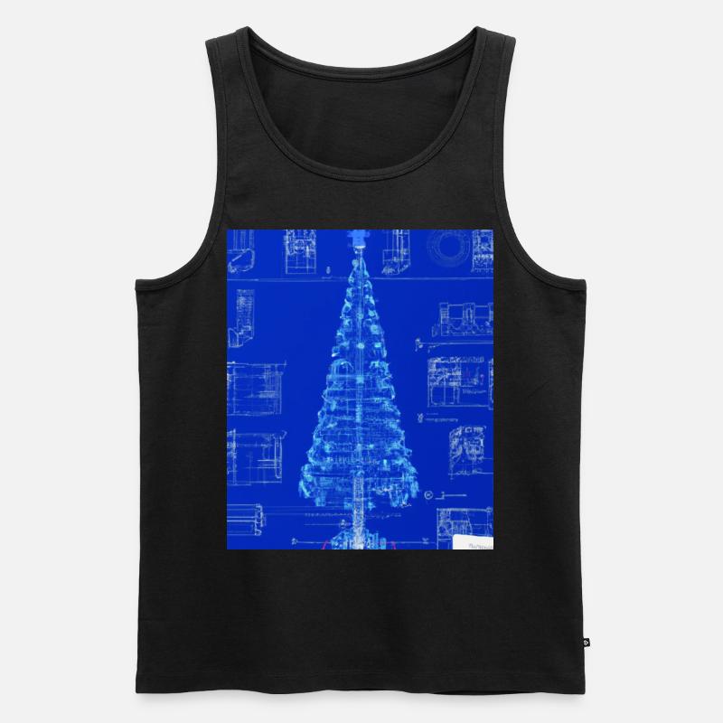 Weihnachten Weihnachtsbaum Schematic Blaupause - Männer Premium Bio Tank Top - Schwarz
