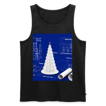 Weihnachten Weihnachtsbaum Schematic Blaupause - Männer Premium Bio Tank Top - Schwarz - Vorne - AI Model Male 178 light (178cm)