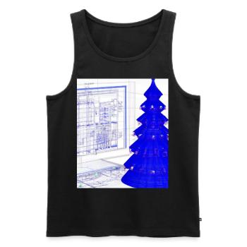 Weihnachten Weihnachtsbaum Schematic Blaupause - Männer Premium Bio Tank Top - Schwarz - Vorne - AI Model Male 178 light (178cm)