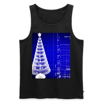 Weihnachten Weihnachtsbaum Schematic Blaupause - Männer Premium Bio Tank Top - Schwarz - Vorne - AI Model Male 178 light (178cm)