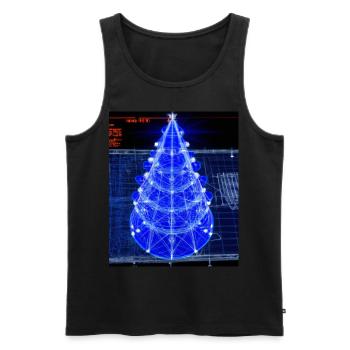 Christmas Christmas Tree Schematic Blueprint - Men's Premium Organic Tank Top - black - Front - AI Model Male 178 light (178cm)
