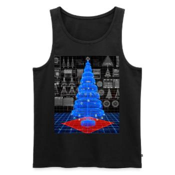 Plan schématique de l’arbre de Noël - Débardeur bio Premium Homme - noir - Devant - Michal (187cm)