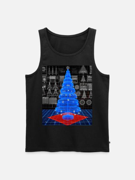 Weihnachten Weihnachtsbaum Schematic Blaupause - Männer Premium Bio Tank Top - Schwarz