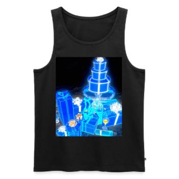 Christmas Christmas Tree Schematic Blueprint - Men's Premium Organic Tank Top - black - Front - AI Model Male 178 light (178cm)