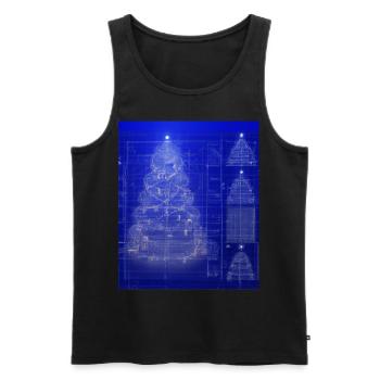 Weihnachten Weihnachtsbaum Schematic Blaupause - Männer Premium Bio Tank Top - Schwarz - Vorne - AI Model Male 178 light (178cm)