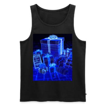 Weihnachten Weihnachtsbaum Schematic Blaupause - Männer Premium Bio Tank Top - Schwarz - Vorne - AI Model Male 178 light (178cm)